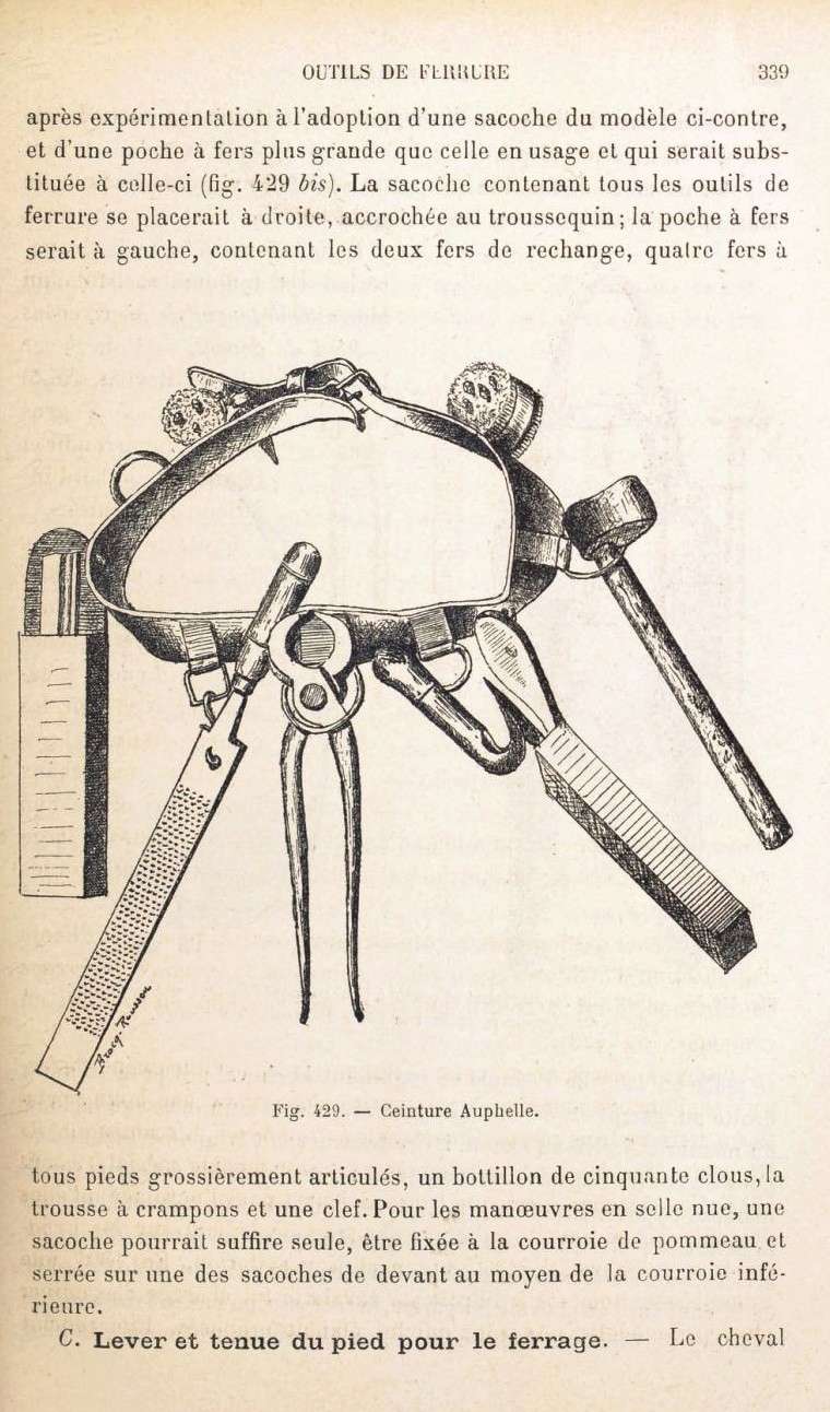 Sacoches et outils des maréchaux ferrants de l'armée (Cavalerie et artillerie)  Traity20