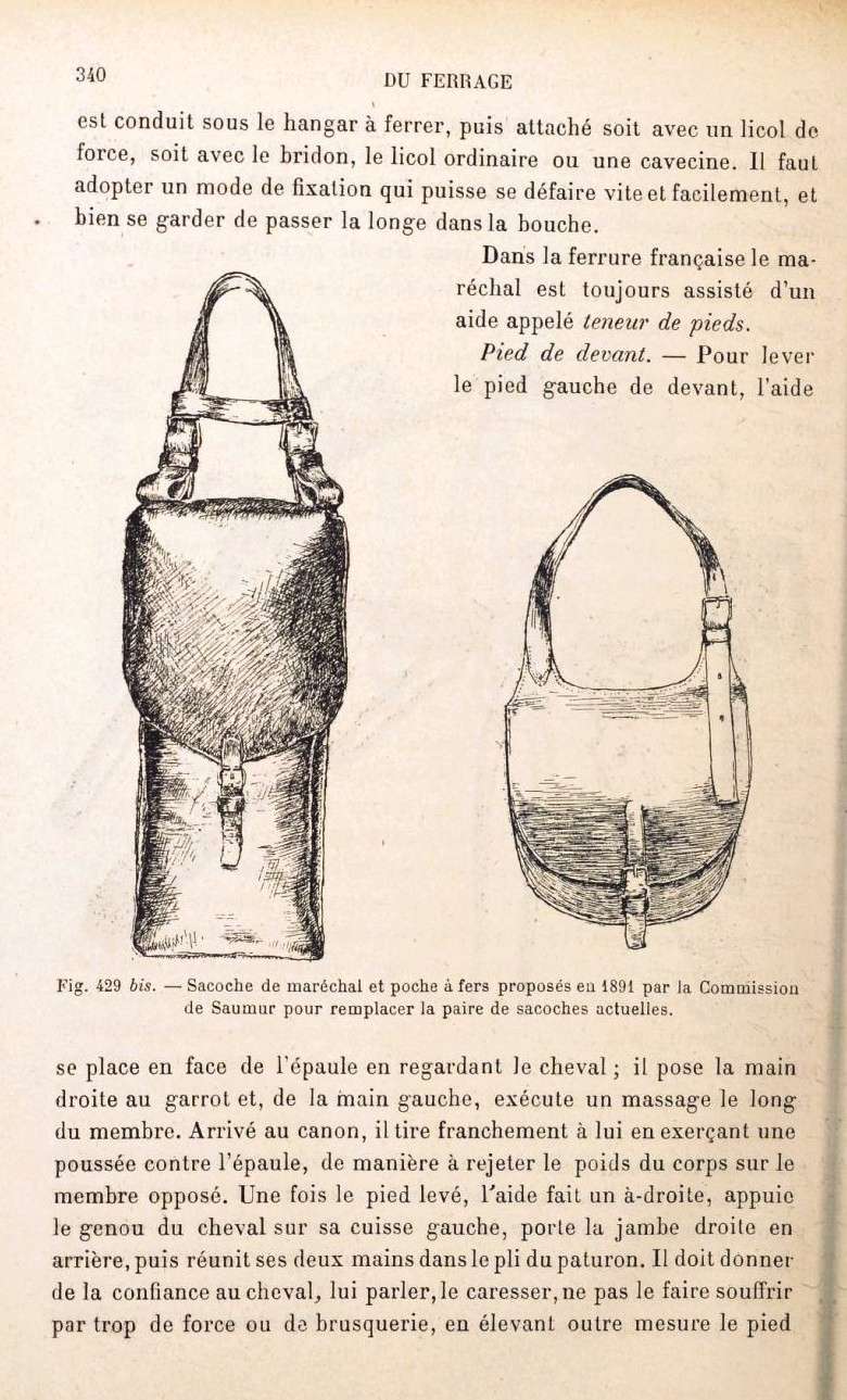 Sacoches et outils des maréchaux ferrants de l'armée (Cavalerie et artillerie)  Traity21