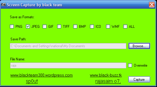 Screen Capture With All Format By Black Team Cp310