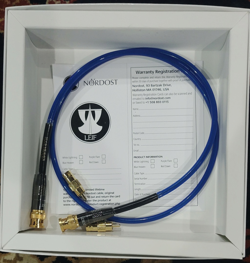  Nordost Blue Heaven Digital Coaxial Cable BNC to BNC with RCA Adaptor Sold Img_2035