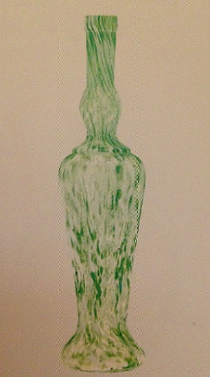 bouteille torsadée en verre vert Legras Img_0726