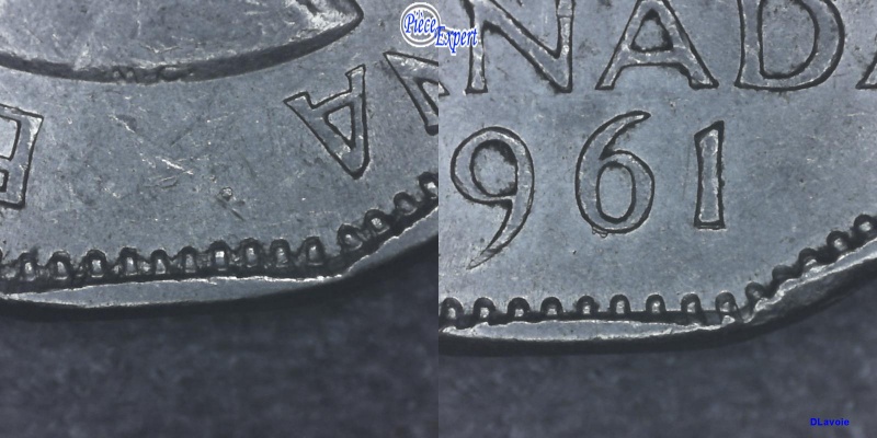 1961 - Point à l’Avers (Dot), Petit Éclats sur 6 (Die Chip) & Double 1 1961_516