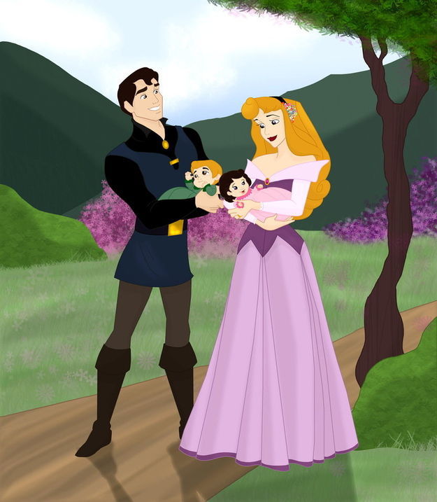 Les princesses (et héroines) Disney avec leur progénitures. Happil22
