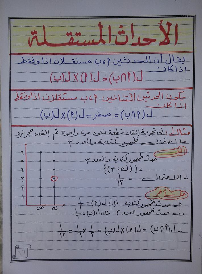 بالصور: شرح الاحتمال الشرطى فى 9 ورقات احصاء الصف الثالث الثانوى 1610