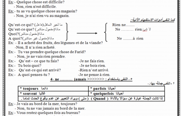 اقوى مراجعة لغة فرنسية لثالثة ثانوي كاملة للمواقف وسؤال القواعد والموضوعات والامتحانات حسب آخر مواصفات 2017