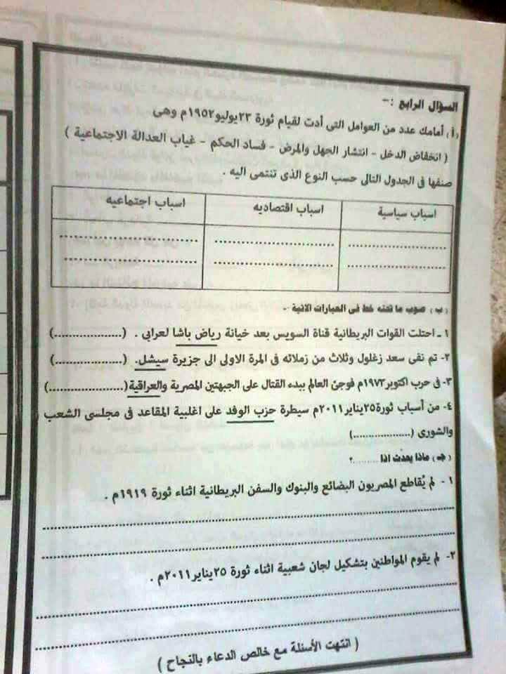 نموذج اجابة امتحان الدراسات الاجتماعية للصف السادس الابتدائي ترم ثاني 2017 محافظة القاهرة 851