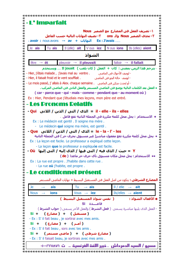 ملخص قواعد اللغة الفرنسية ثالثة ثانوي تحفة مسيو السيد الدمرداش Iu_oo_11