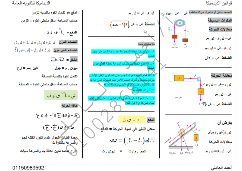 قوانين الديناميكا 3 ورقات pdf ثالثة ثانوي Iuoao_11