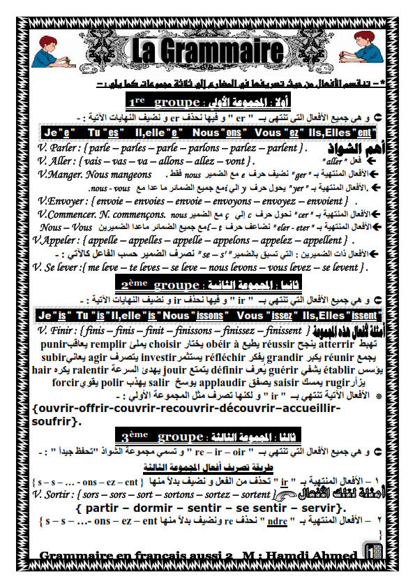 جرامر الفرنساوي للصف الثالث الثانوي 2017 .. شرح،مراجعة، تدريبات،امتحانات 50 ورقة pdf