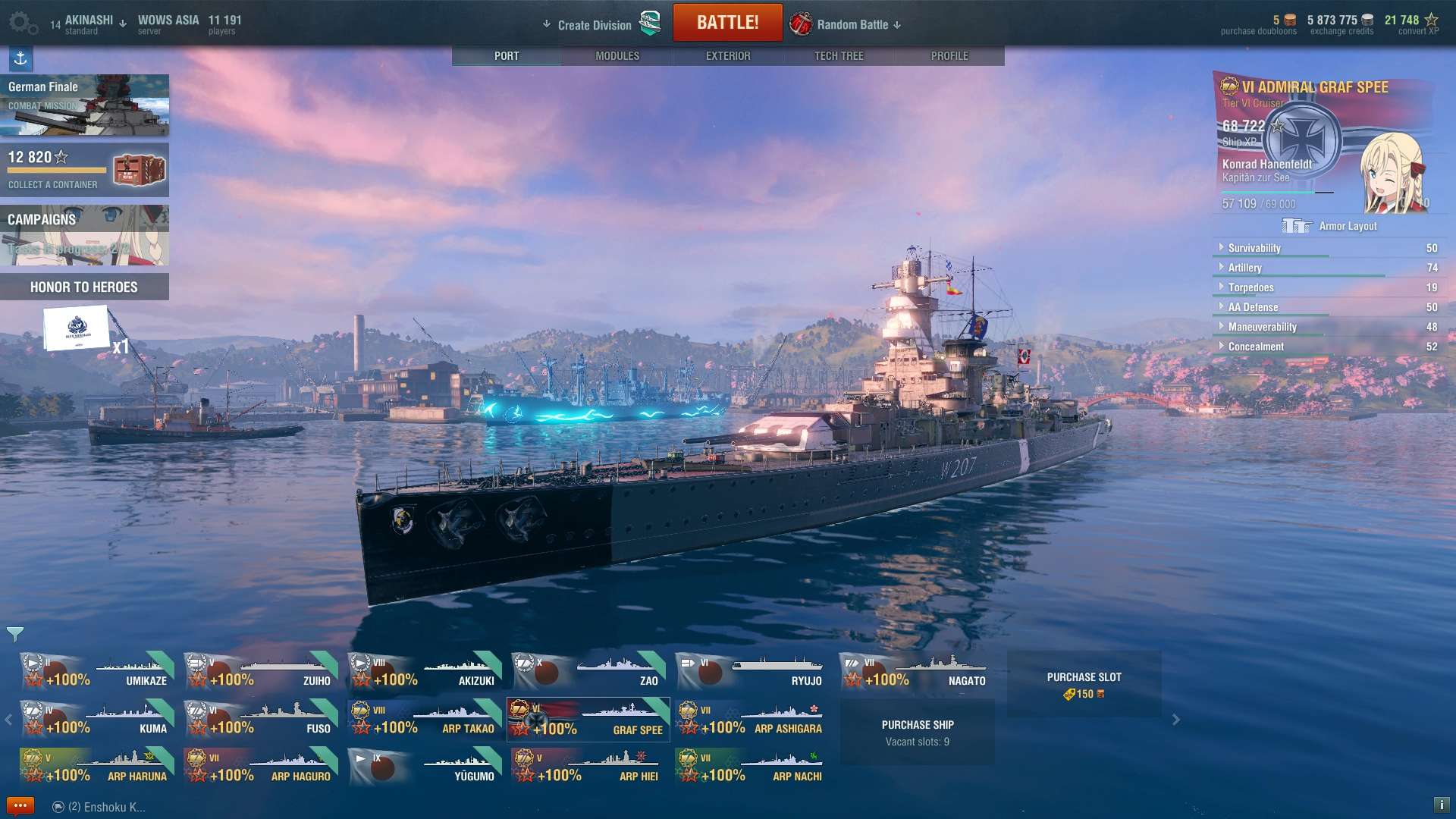 World of Warships X HAIFURI MOD for download+check update and preview B0110