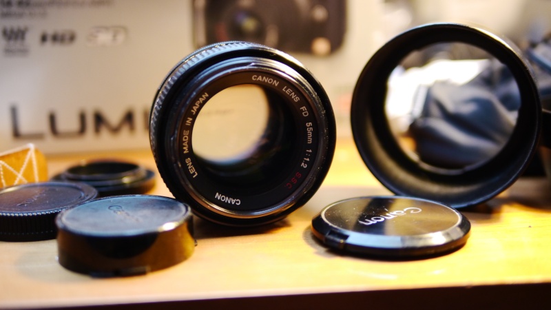 Canon FD : 55mm/1.2 - 50mm/1.4 - 35-105/3.5 + Bague d'adapt. P1110713