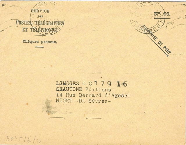 Courrier intérieur contrôlé par la commission allemande de Bordeaux Ccf20010
