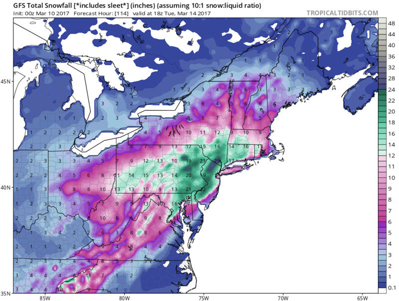 BLOG: Roidzilla Could Impact Area Tuesday March 14th Gfs_as12