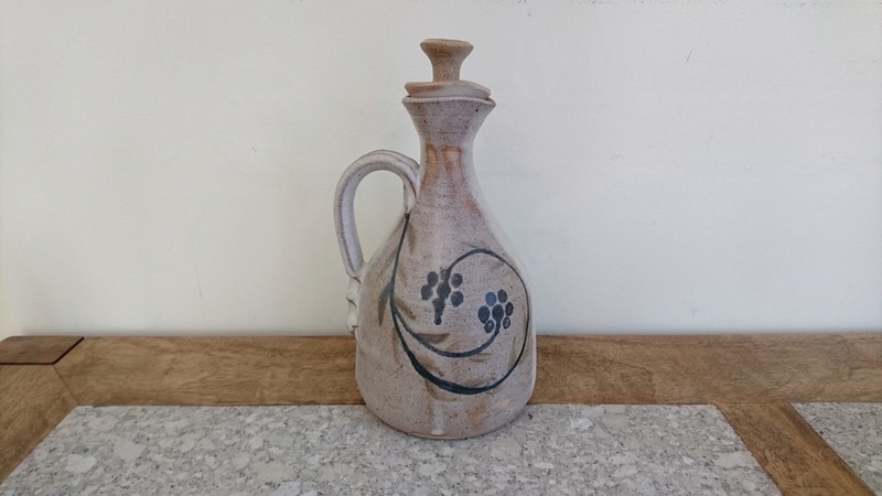 Pottery Carafe or Jug - Impressed mark - pinched handle.  Dsc_0013