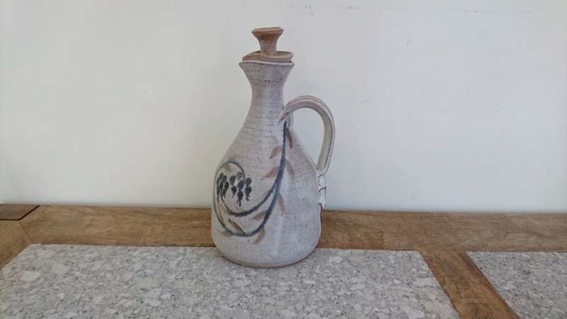 Pottery Carafe or Jug - Impressed mark - pinched handle.  Dsc_0014