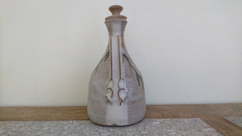 Pottery Carafe or Jug - Impressed mark - pinched handle.  Dsc_0015