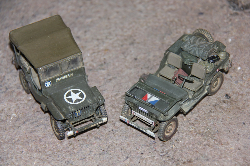 Jeep de cinéma finie et duo de petites françaises - Tamiya 1/35 00513
