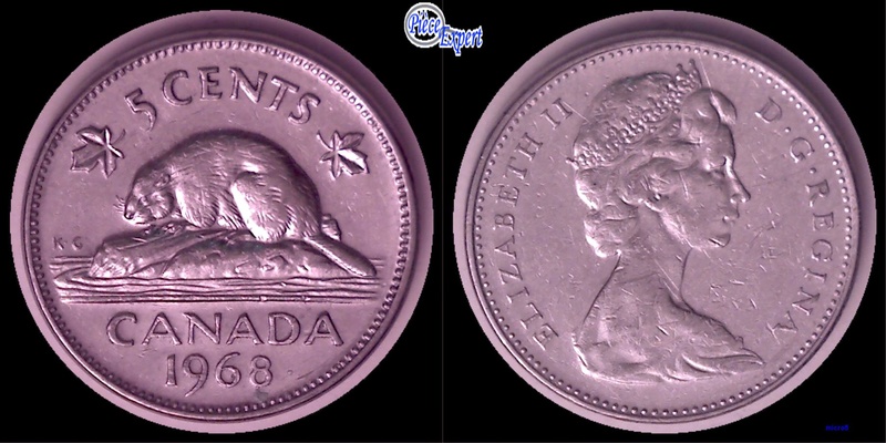 1968 - Doublure Tête de Castor (Dbl. Beaver Head) 5_cent18