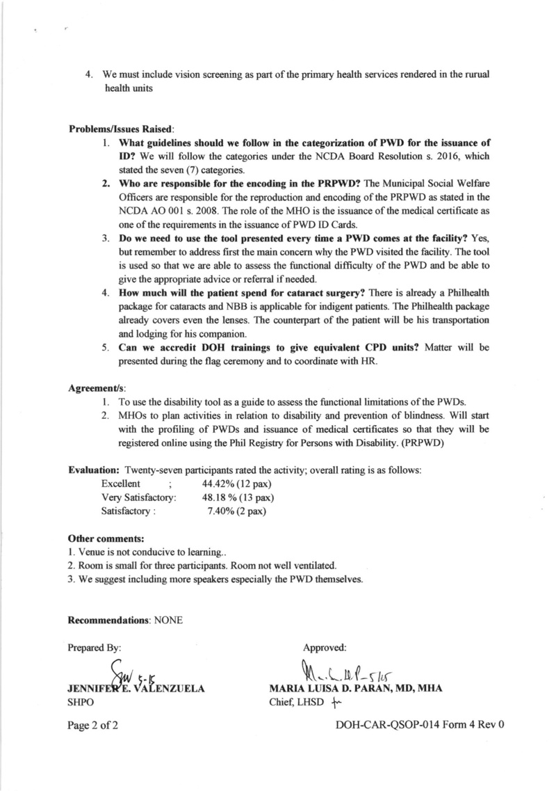 DCOPO 2017-475: 	Authority for some DOH-CAR Personnel to conduct/attend the Live-in Integrated Trainings on the Provision of Disability Inclusive Health and Rehabilitation Services at the Primary Health Care Facilities and Primary eye care for the prevent 475_0010