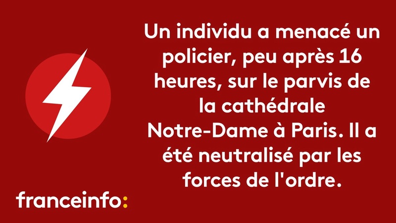 Paris : Intervention en cours - sur le parvis de Notre Dame Dbptje10