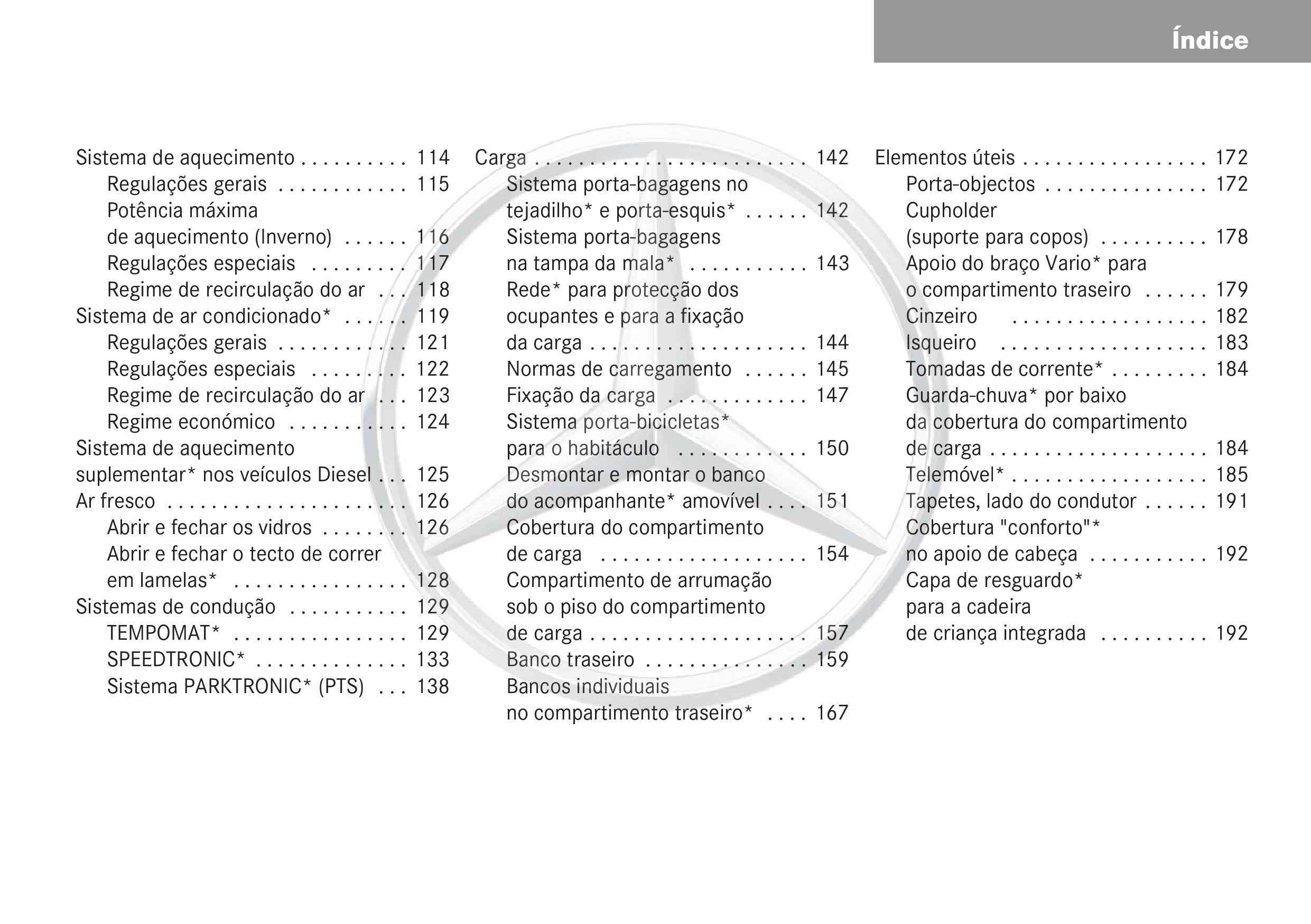 manual - (W168): Manual Classe A - português de Portugal 0007_124