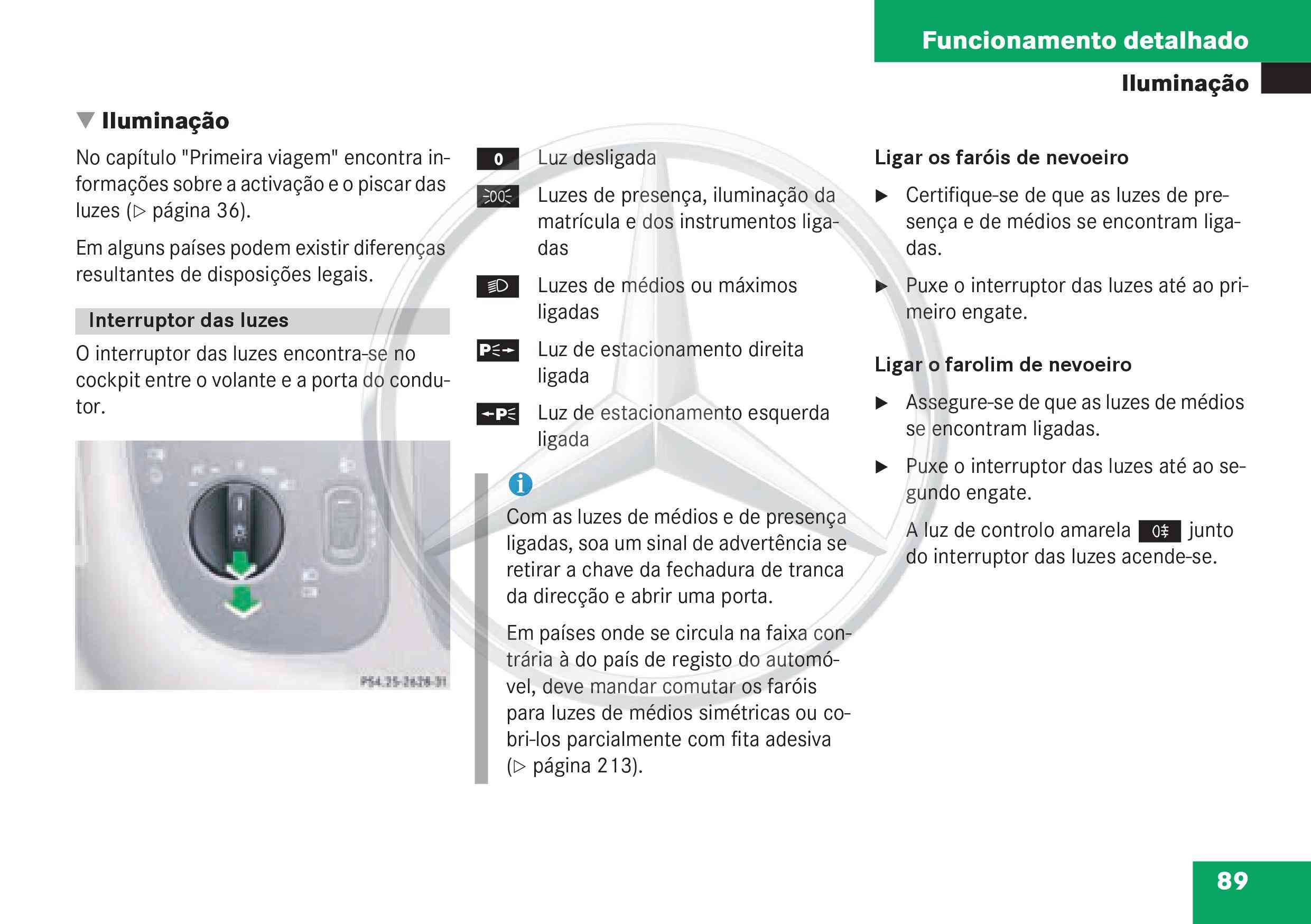 manual - (W168): Manual Classe A - português de Portugal 009111