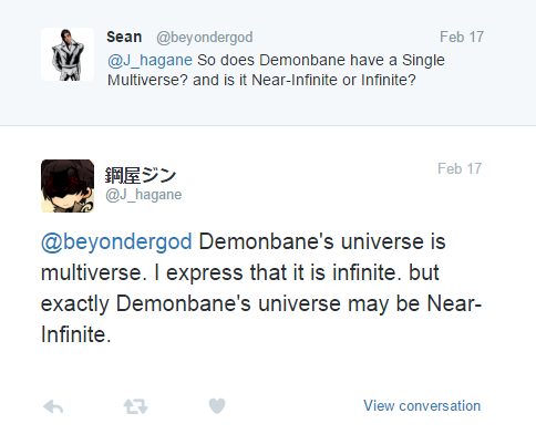 Elder God Demonbane has a Single Infinite Multiverse that has Near-Infinite Universes Favico10