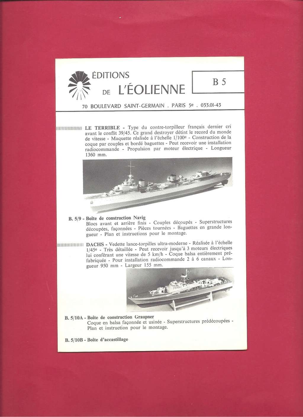 [EDITION L EOLIENNE 196.] Catalogue modélisme naval 196. L_eoli97