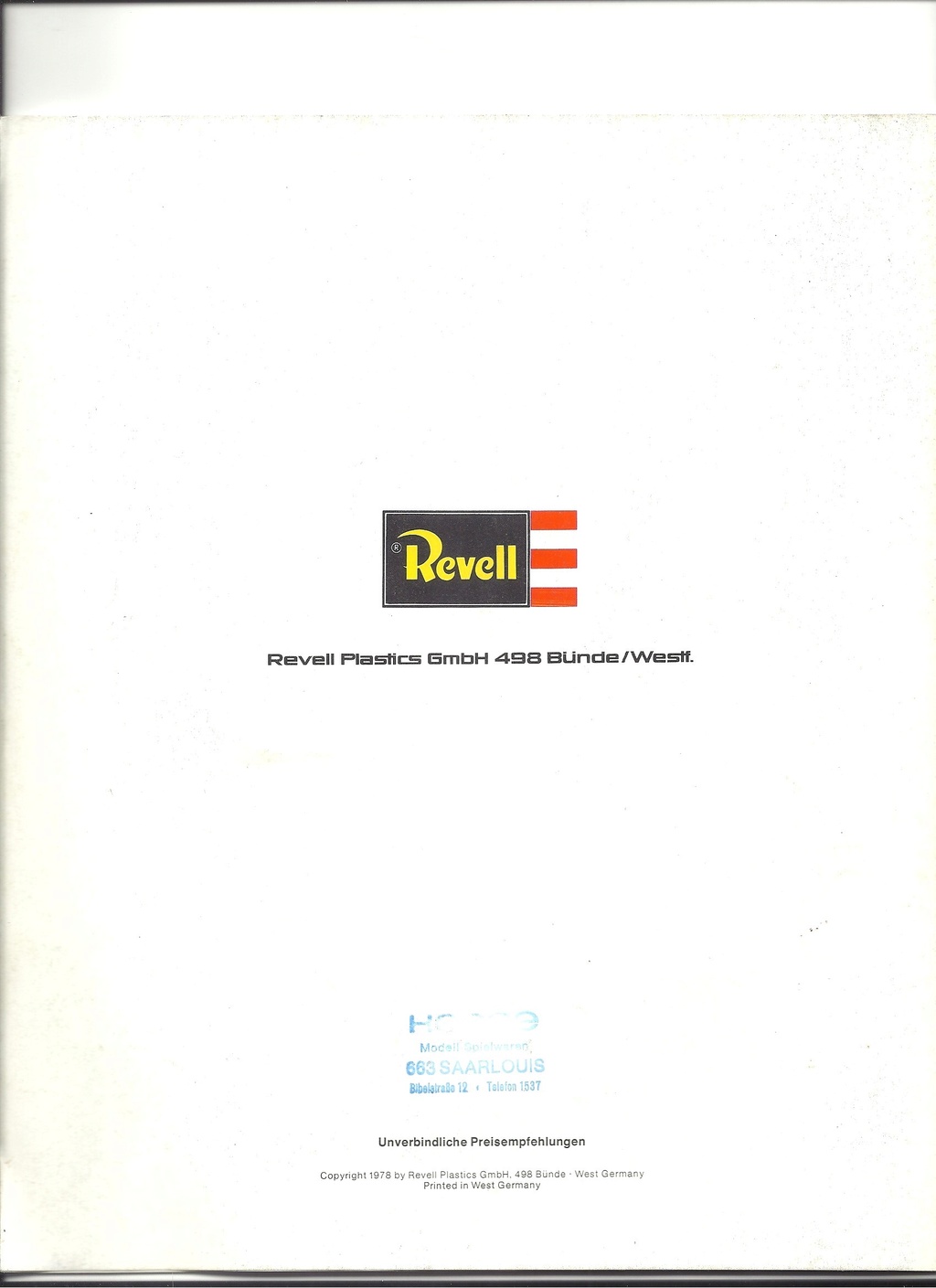 [REVELL 1978] Catalogue nouveautés 1978 Revel730
