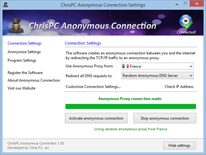 ChrisPC Free Anonymous Proxy 8.30 - Σερφάρετε ανώνυμα 56378b10