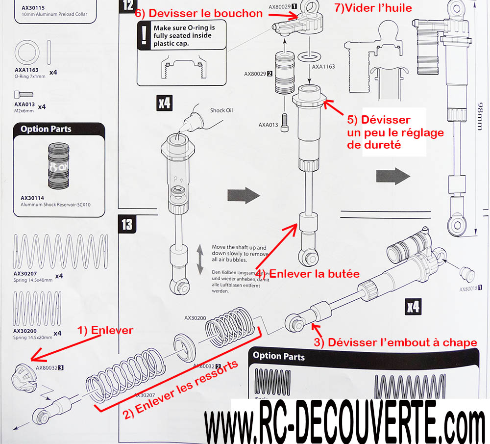 Comment régler ses suspensions ou amortisseurs pour plus de croisement pour scale 4x4 et crawler Suspen12