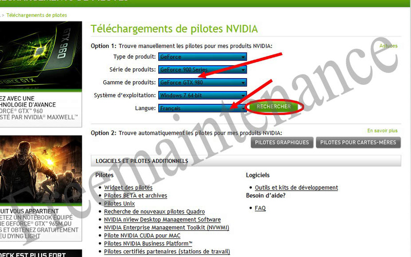 NVidia - téléchargement de drivers  Nvidia15