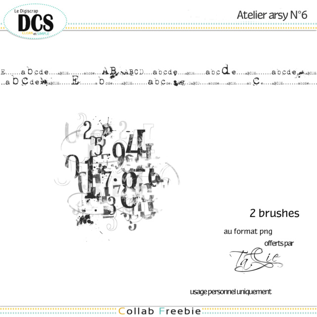 Atelier Artsy N°6: des chiffres et des lettres, brushes. Talie_43