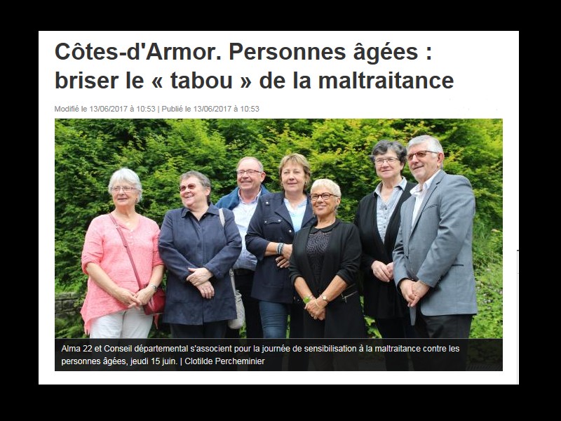 Côtes-d'Armor. Personnes âgées : briser le « tabou » de la maltraitance Sans1058