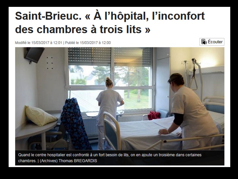 Saint-Brieuc. « À l’hôpital, l’inconfort des chambres à trois lits » Sans_239