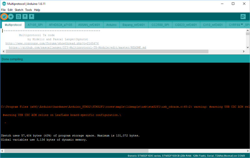 [TUTO] Customisation sous Arduino du module multiprotocole BG 4 en 1 STM32 Captur33