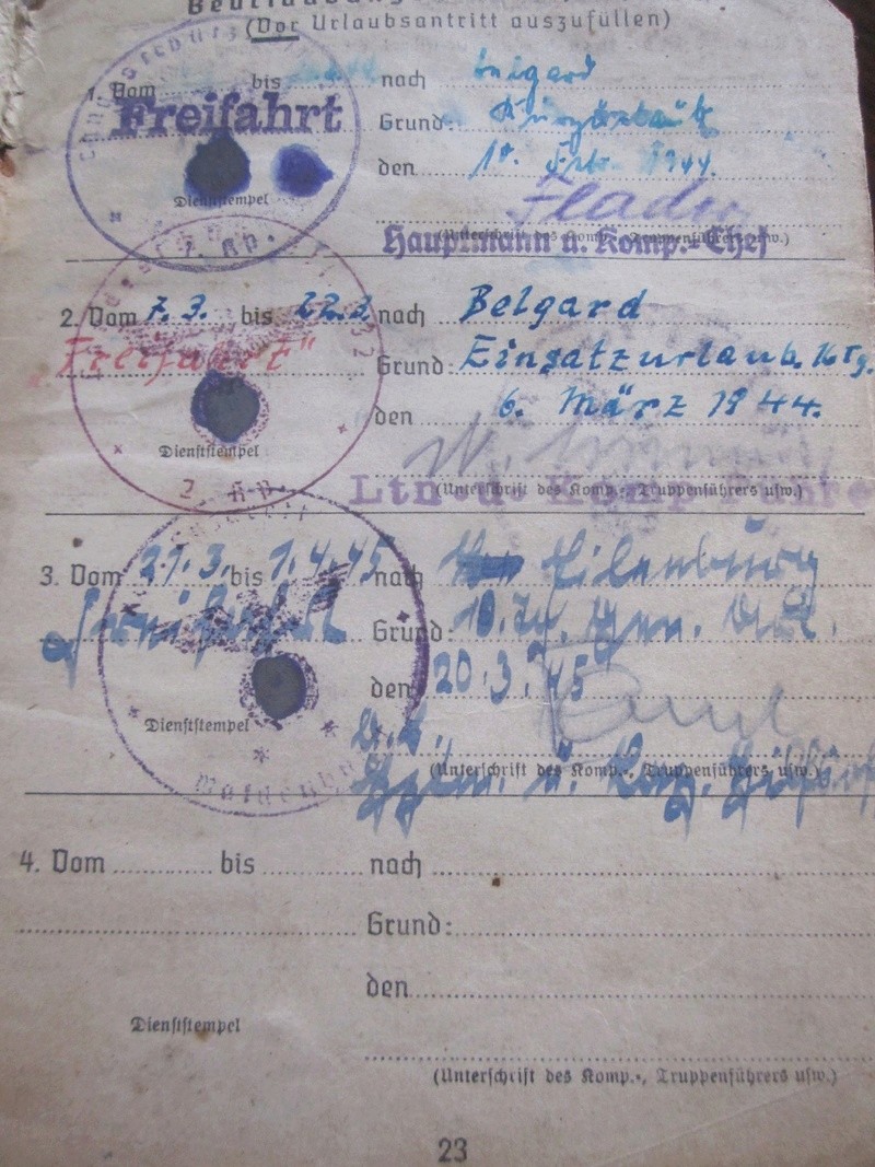 Soldbuch sturm regiment panzer AOK 2310