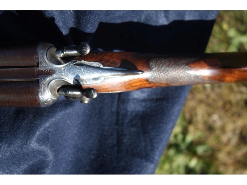 Fusil juxtaposé avec canons en acier Damas _natur17