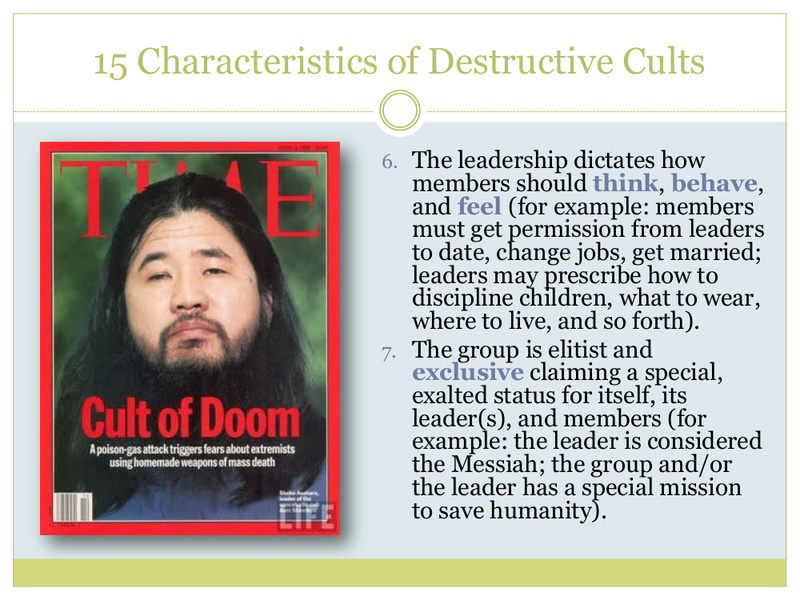 "15 Characteristics of Destructive Cults" = One Who Knows/Richard McKim, Jr. 5/19/17 13216-11