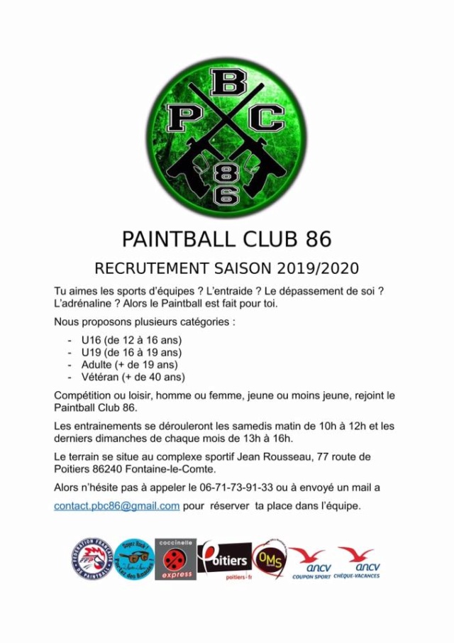 Paintball Club 86 recrute (France / 86) 19pb8610