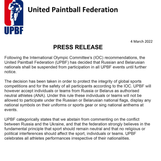 UPBF 2022 Press Release / Communiqué de Presse 22_03_10