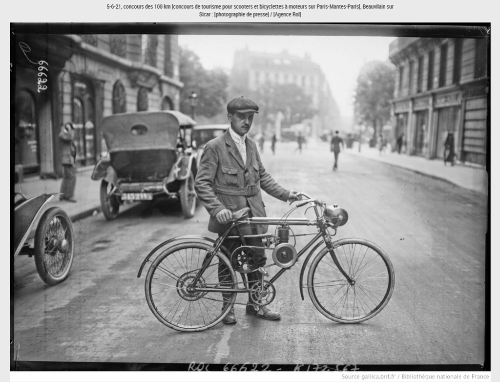 Magnifique série de photos des années 20 sur bicyclettes à moteur 2017-094