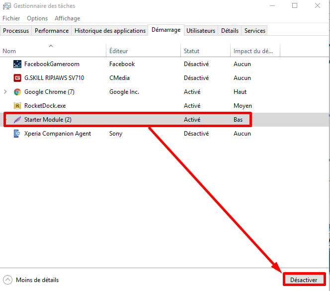 msconfig pour paramétrer ce qui démarre sous windows 10 Msconf19