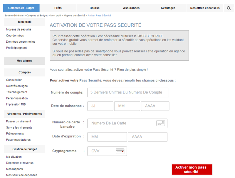 Société Générale qui vous demande votre n° de carte bleu  Societ11