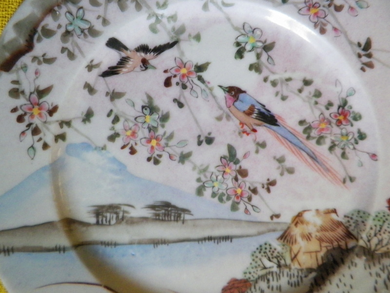 Assiette porcelaine japonaise, Kutani période Taisho début XX ème siècle Assiet11