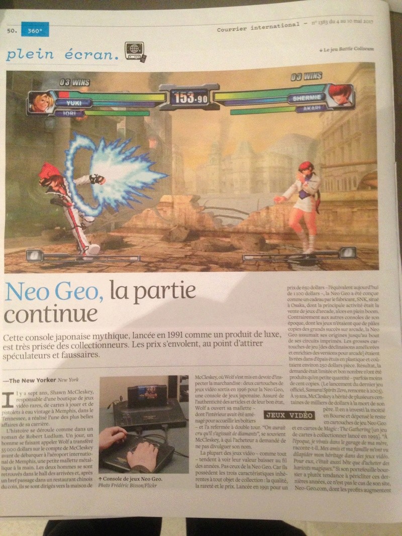 article de presse Neo Geo courrier international Img_0212