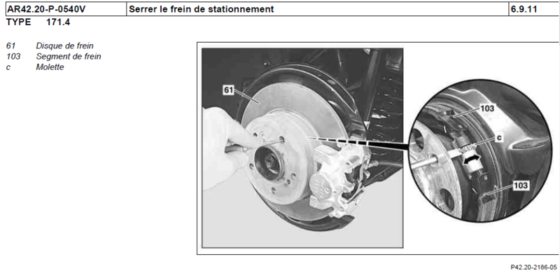 changement - Changement plaquettes freins arriere 112