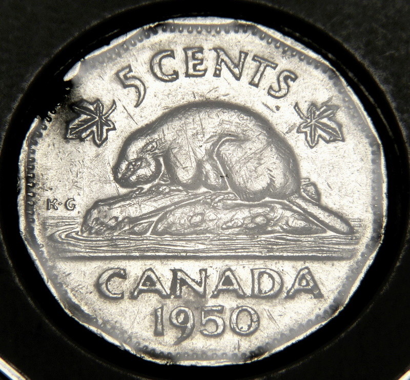 1950 - Coin Entrechoqué Avers & Revers, Coin Fendillé  (Die Clash Obv. & Rev.) Ca_0_053