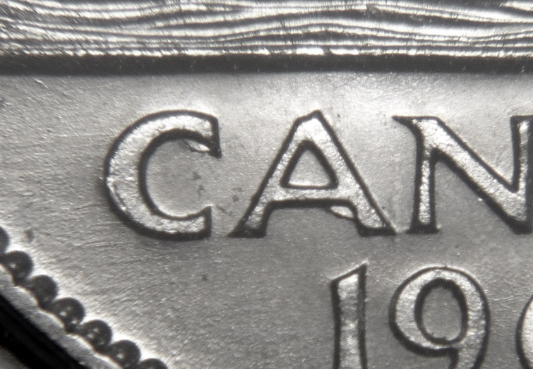 1963 - Éclat de coin et acc. sur CAnadA (Die chip and acc.) Ca_0_096
