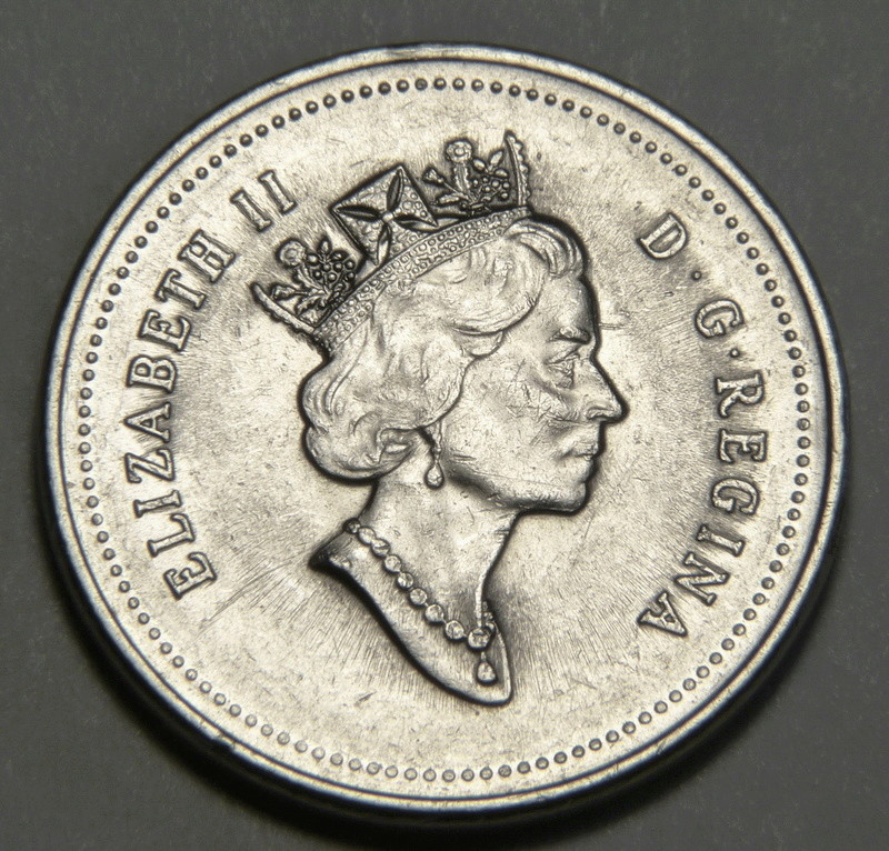 1997 - Coin détérioré, doublure Avers, reine (Deteriorated Die) Ca_0_335